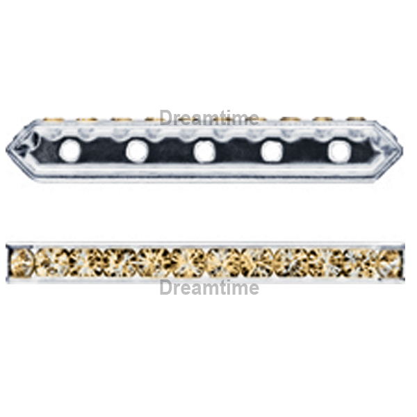 Dreamtime Crystal DC 77730 Rondelle Spacer Bars 5 Hole Light Grey Opal/Gold